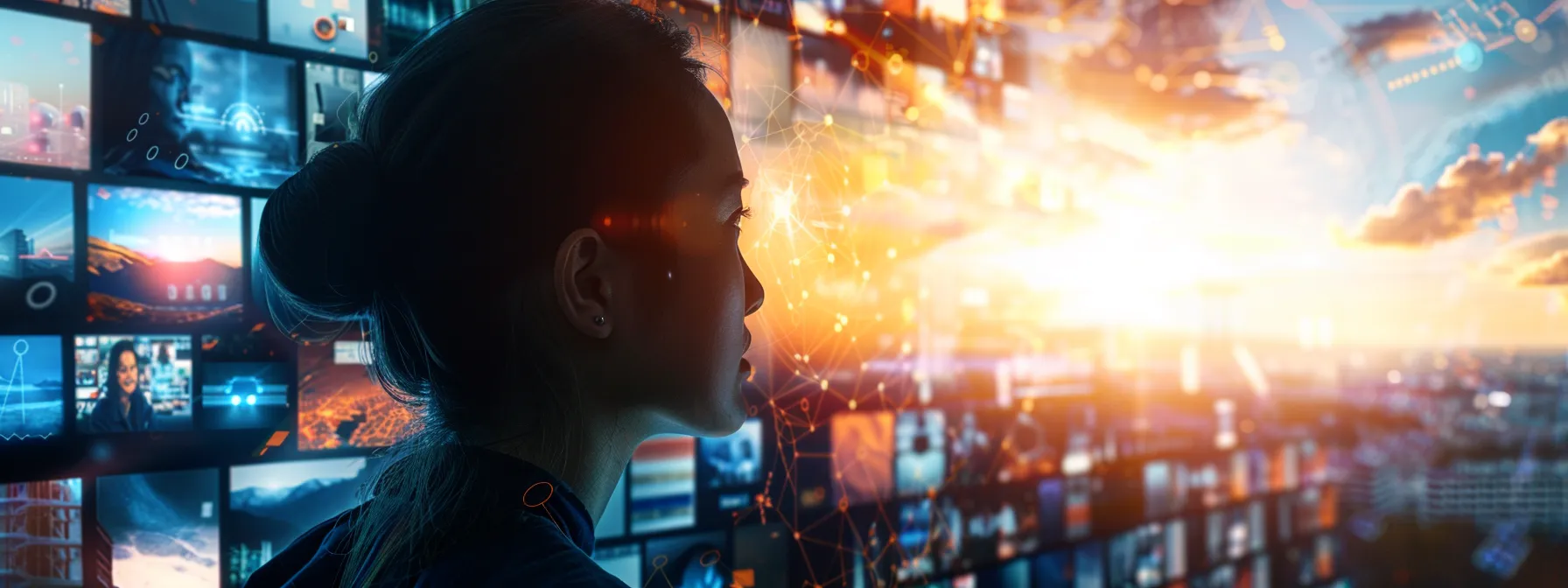 a vibrant and futuristic digital landscape showcases a dynamic interaction between ai-generated content and engaging meta platforms, symbolising the evolution of viral marketing strategies in 2025 for a gen z audience.